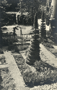 3739 Gezicht op de tuin van het Centraal Museum (Agnietenstraat 1) te Utrecht.